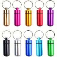 Mini Pill Case Waterproof Medicine Storage Box Container Bottle Holder Keychain Portable Outdoor Metal Pill Box for Travel