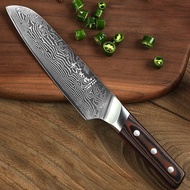 Shi ba zi zuo Damascus Steel Santoku Knife Western Style Chef Knife Household Small Kitchen Knife Chef Multi-Functional