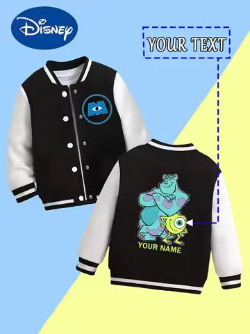 Disney Monsters University Sulley Sullivan Boys Baseball Jacket - Showcase Sulley interacting with P