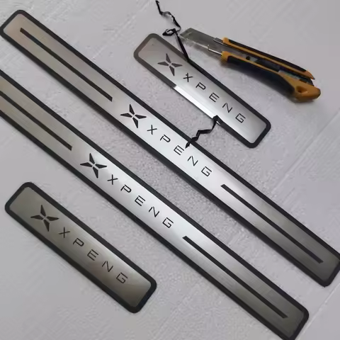 For XPENG X9 P5 P7 G3 G3I G6 G9 2021~2025 Door Sill Scuff Plate Trim Kick Pedal Protectors Trim Car 