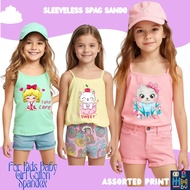 3 PCS Colored Spag Sando Shirt Tops Infants Baby Kids Girl w/ Asstd Cats Prints 6mos-12 Years Old