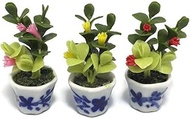 3pc Miniature Flower Clay Dollhouse Fairy Garden Mini Plant Trees Ceramic Paint Furniture Bundles Ar