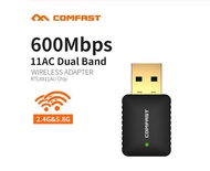 COMFAST Mini Mini Wifi AC Wifi อะแดปเตอร์ Receptor Wifi Para PC 2.4G/5.8G 600 Mbps ตัวรับสัญญาณ Wifi