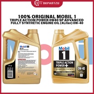 100% ORIGINAL MOBIL 1 TRIPLE ACTION POWER+ 0W40 SP ADVANCED FULLY SYNTHETIC ENGINE OIL (4L) 0W-40