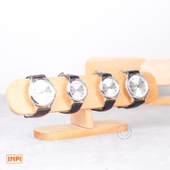 INPI HOUSE Watch Holder, Display - Watch Display Rack - 4 Slot Capacity - Mahogany Wood