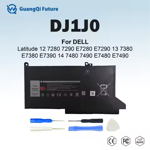 DJ1J0 42Wh Battery For Dell Latitude 12 7280 7290 E7280 E7290 13 E7390 E7380 14 7480 7490 E7480 E749