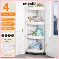ORIENTLIIY Bathroom Stand, Space Saving Floor Standing Rolling Storage Cart, High Quality Triangle 3