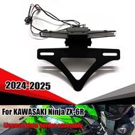 for Kawasaki ZX-6R ZX-6R 2024-2025 new foldable license plate holder assembly with LED light assembl
