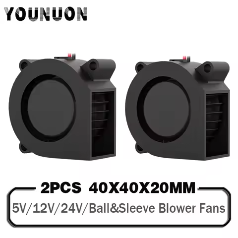 2Pcs 3D printer fan 40mm 4020 Turbo blower 24V 12V 5V Double ball sleeve Cooling fans 40x40x20mm for