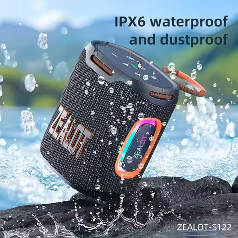 ZEALOT-S122 Bluetooth Speaker BT5.4 Wireless IPX6 Waterproof Speaker,25W HiFi Stereo Sound,20H Music