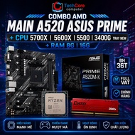 Combo AMD Main A520 Asus Prime + CPU 5700x | 5600x | 5500 | 3400G Tray new + Ram 8G BH 36T FV