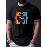 Men'S Vintage 1940 Retro Graphic T-Shirt - Mid-Century Inspired 40s Design with 1940 Print, Breathab