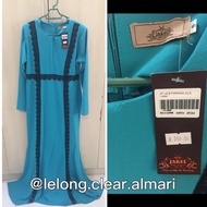 Dress Jakel blue turquoise with black lace. Koleksi Raya Jakel