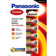 PANASONIC CR-2025 LITHIUM COIN BATTERY 5 PCS
