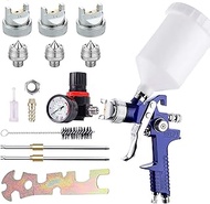 Nefepho Auto Paint Spray Gun Kit: HVLP Gravity Feed Spray Gun with 1.4mm 1.7mm 2.0mm Nozzles, Air Spray Gun with 600cc Cup &amp; Gauge for Auto Paint, Primer, Clear/Top Coat &amp; Touch-Up