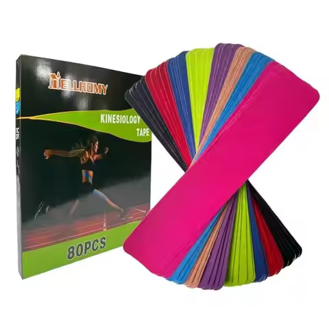 80pcs Sports Tape Cotton Elastic Precut kinesiology Tape for Support Athletic Tape for Muscle Strain