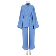 2026 Spring And Summer Loose Double-layer Gauze Womens Sleepwear Set Solid Color Pure Cotton Womens 