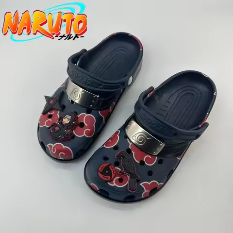 New Naruto Uchiha Itachi Cool Creative Anime Cartoon Pattern Crocs Fashion Waterproof Breathable Lig