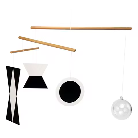 Montessori Munari Mobile Black White Cards Baby Toys 0 6 Month Newborn Educational Game for Visual S