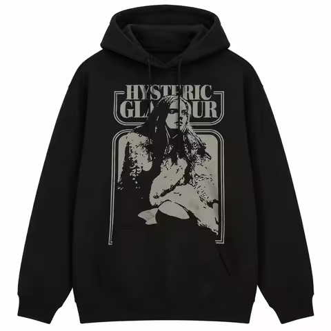 Hysteric Glamour Printed Cotton Hoodie, 2026 High Quality Unisex Streetwear Sweatshirt Top