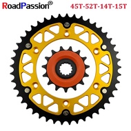 14T 15T Front 45T~52T Rear Teeth Sprocket Motorbike Wheel Fit For SUZUKI DR250 DR-Z250 RM250 RMX250 