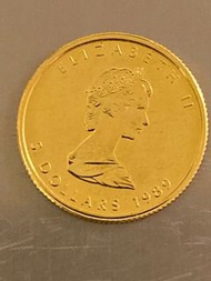 Ag/Au 長期收購黃金白銀 - 分享成果 1989 年加拿大楓葉金幣 十分之一 安士 - Canada Gold Maple Leaf Coin one-tenth ozt.