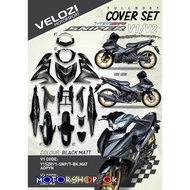 SNIPER BLACK MATT VELOZI COVER SET COVERSET YAMAHA Y15 Y15Z Y15ZR V1 V2 STICKER TANAM AIRBRUSH