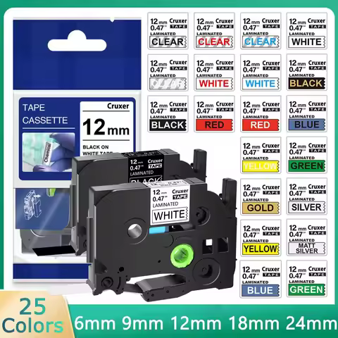 TZ-231 TZ-251 tz631 TZ-131 Label Tape 12mm Compatible for Brother tze Laminated Ribbon for P-touch L