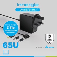 Innergie 65W Universal Laptop Charger Laptop Adapter Acer Asus Dell HP Lenovo with Built-in Cable (65W)
