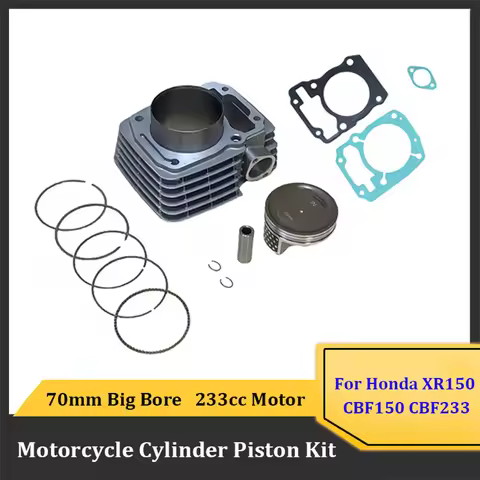 Motorcycle Parts 70mm Big Bore Cylinder Kit 233cc Motor for Honda XR150 CBF150 CRF150F Modified Upgr