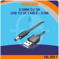 Vention USB to DC 0.5M 5V 3A 5.5mm Nickel-Plated USB 2.0 Power Cable