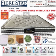 Fibre Star Melina Anti-Static 8 Inch Natural Coconut Fibre + Latex Top Mattress (Queen/King)(12 Year
