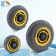 3Inch4Industrial Rubber Elastic Wheel Flat Cart Push Cart Universal Wheel with Brake Silent Wheel go