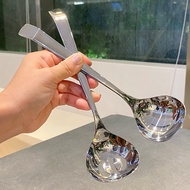 [Ready Stock]304 stainless steel public spoon with curved handle soup spoon for self-service dining 