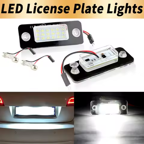 2PCS LED Number License Plate Lights Canbus ​For Audi A8 S8 Quattro D3 4E2 4E8 2002 2003-2010 High B