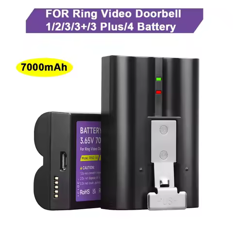 7000mAh High Capacity For Ring Video Doorbell V4 Battery 3.65V Li-ion Battery Compatible with Ring V