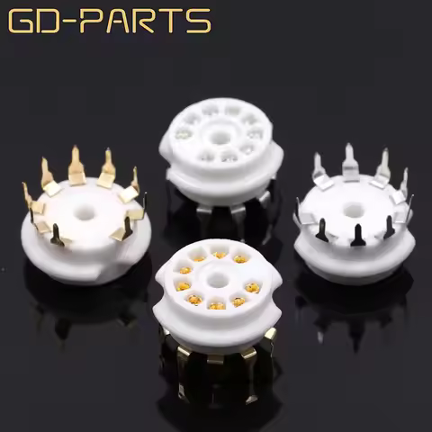 Miniature B9A 9pin Ceramic Tube Socket PCB Mount For 6DJ8 12AX7 ECC83 B339 CV492 6L13 12AU7 ECC82 12