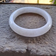 Miss feng天然石-白翡翠帶淡紫手鐲手鐲