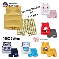 Set Singlet Seluar Pendek Sleeveless Short Baju Bayi Baby Clothing New Born Infant Anak Lelaki Perem