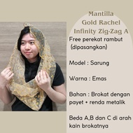 Mantilla Mantila Veil Mass Church Veil Gold Rachel Infinity Zig-Zag A & B