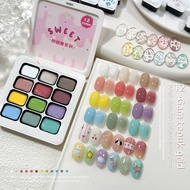 MORDDA- Donut Macaron Series Gel Nail Polish Set, 12 Colors, Perfect for Gradient Nail Art