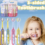3 Sided Toothbrush for Kids Soft Bristles Non-slip Handle Gentle on Gums Suitable for Ages 3-12
