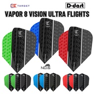 TARGET DARTS FLIGHT-【 3Pcs/Pack】VAPOR 8 VISION ULTRA GREEN/BLUE/RED Dart Flights