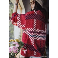 Women's Plaid Chenille Sweater - Soft & Warm Fall/Winter