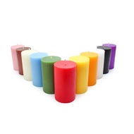 [22 colors - 4 sizes] Eden Candle FTRAMART unscented round pillar Candle - Size options D5H5, D5H8, 
