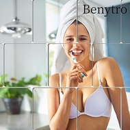 BENYTRO 4 Pack Wall Mirror Tiles, Acrylic Self Adhesive Square Mirror, Frameless 8 X 8 Inch Small Mi