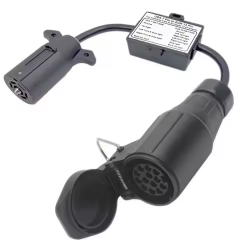 car converter US 7 Way Plug To European 13 Pin US 7 Way to EU 7 US 4 to EU 7 Round Connector Trailer