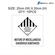 Flammable Sticker Schedule Waste Sticker Explosive Substances Danger Sticker 20cm x 20cm (10pcs)