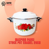 Maspion Pot Stock Pot Enamel 26cm Floral Print ST-112-126