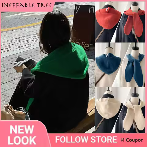 Y2K Green Women Winter Knitted Cap Pullover Lady Balaclava Hat Warm Ring Scarf Woolen Yarn Beanie Ou